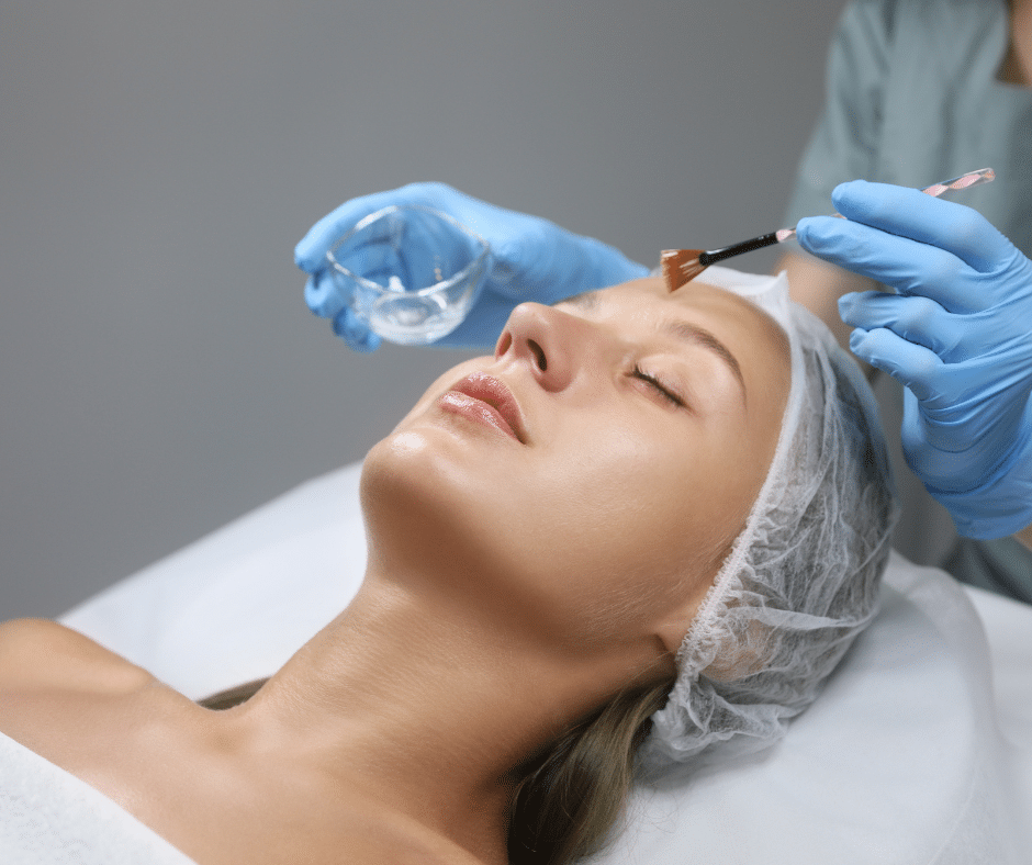 cosmetic doctor applying chemical peels