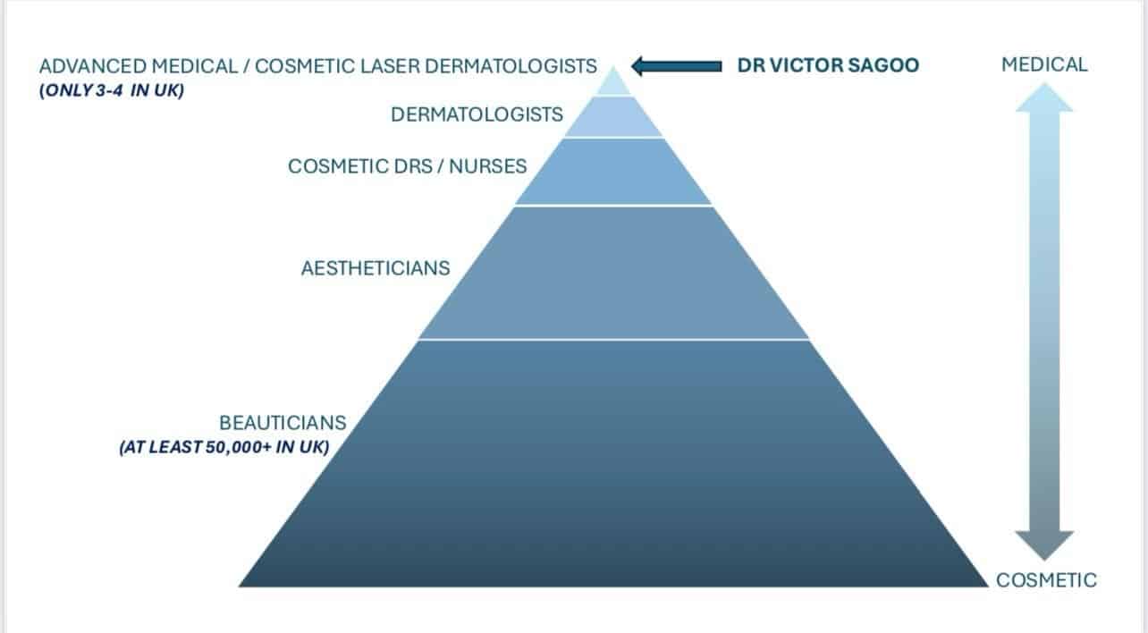 dr sagoo status diagram of medical and cosmetic professionals